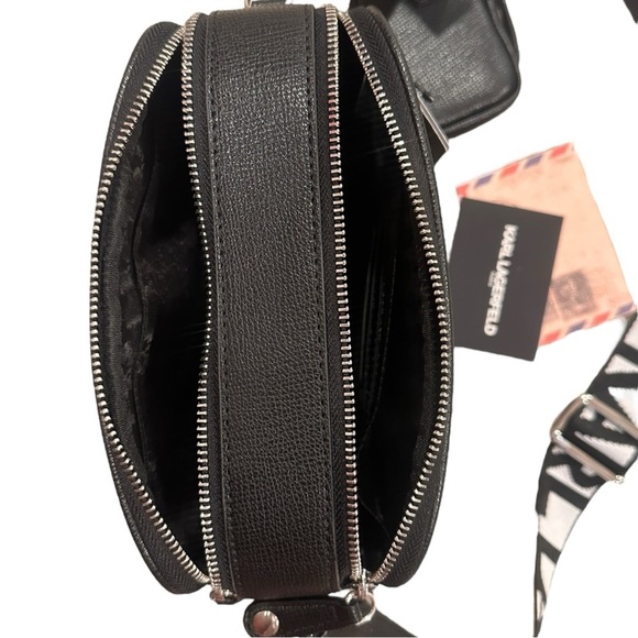 KARL LAGERFELD PARIS Maybelle Black Crossbody Bag Satchel, Rainbow Heart Accents - Picture 12 of 16